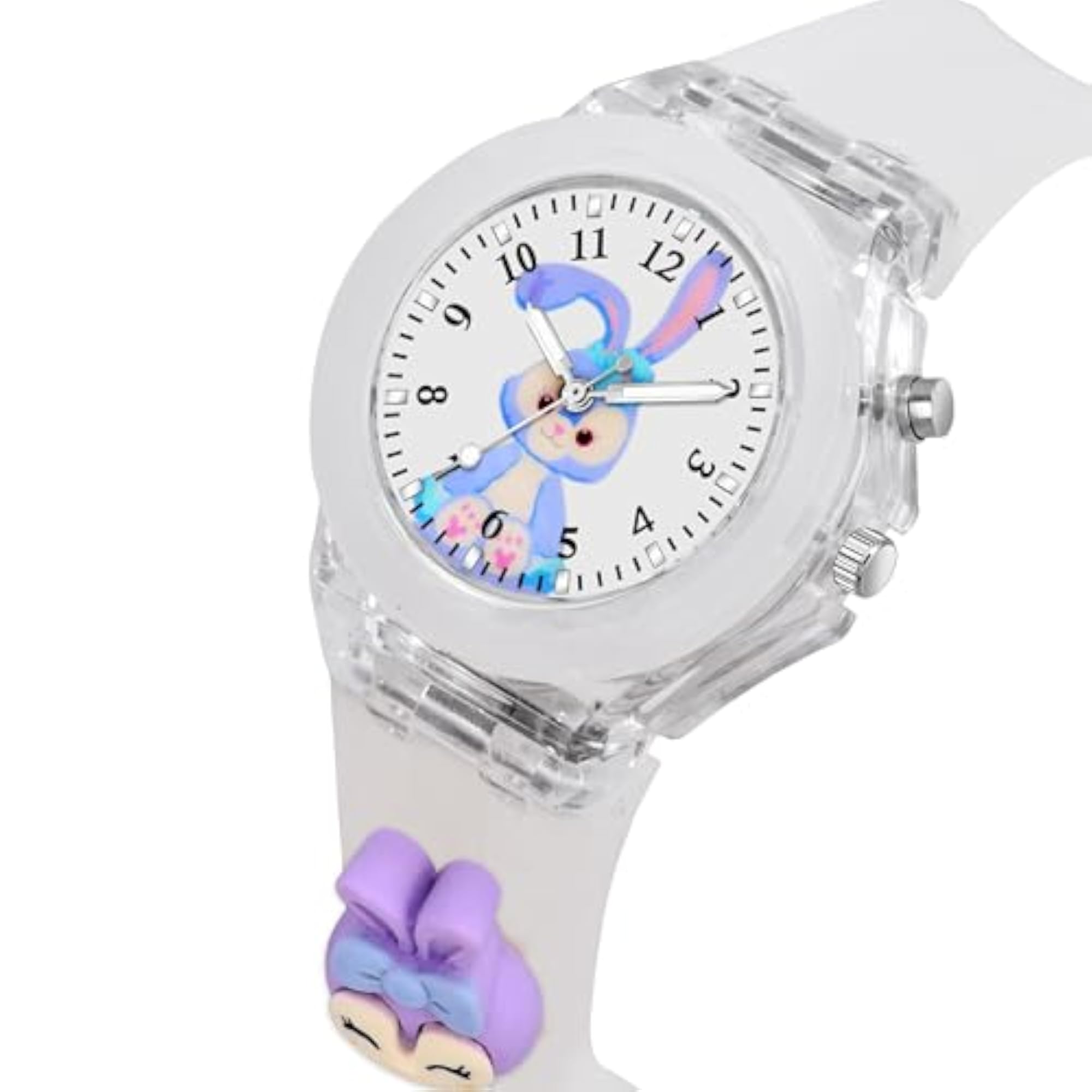 Cute Cartoon Multi Color Lights Rubber Strap Analog Watch for Girls