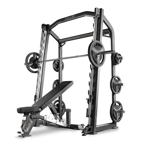 XMark Smith Machine with Weight Bench and Olympic Weight Set, Total Gym Package, Commercial Gym Equipment