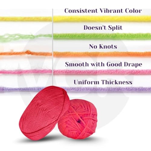 Image of VCR Raspberry Yarn, 100 Grams Hank, 190 Meters Length, Acrylic Ball for Crochet and Knitting, Soft Crosia Threads, Pack of 1 Yarn, Suitable for DIY Crafts