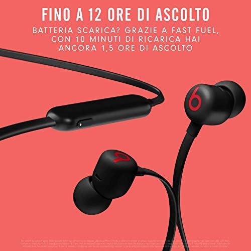 Beats Auricolari Flex wireless – Chip per cuffie Apple W1, auricolari magnetici, Bluetooth di Classe 1, 12 ore di ascolto – Black