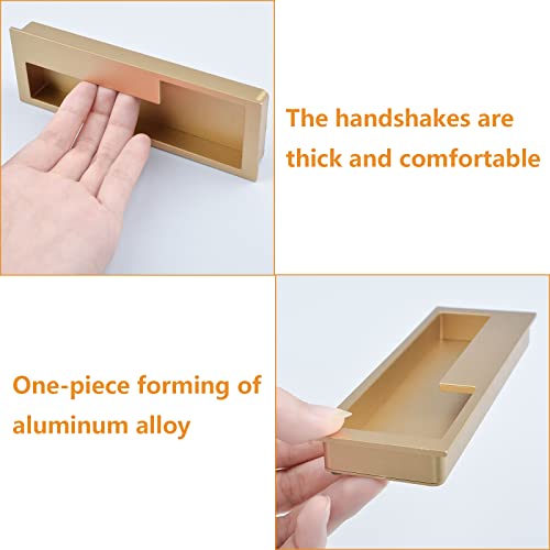 MOROBOR Zinc Alloy Flush Pull Handles, 2pcs Embedded Sliding Door Handle with Hidden Screws - Image 4
