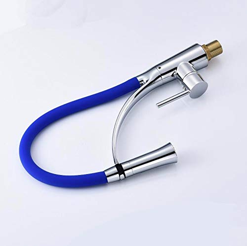 Robinet de cuisine universel en cuivre bleu à double commande