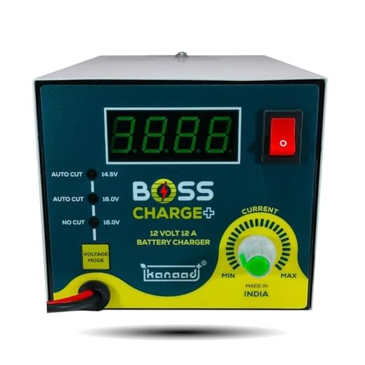 KANAAD® Boss Charger Plus - 12Volt Fully Automatic 2A to 12A Battery Charger for Bike, Car and Inverter Battery with Digital Display, Full Charging Indication, Deep Discharged Battery Revival
