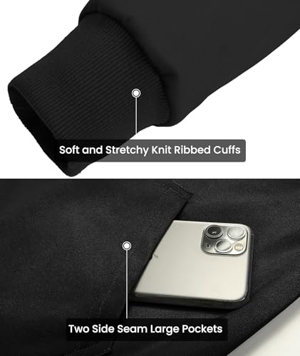 Image of GEEK LIGHTING Mens Fleece Lined Hoodies Zip Up Waffle Knit Thicken Hooded Sweatshirts Winter Jackets