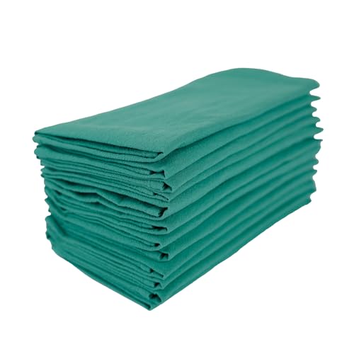 Serviettes de table en coton vert lot de 12 lavables pour repas de fête