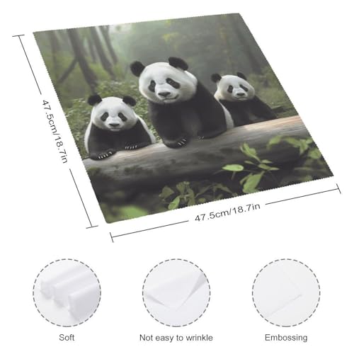 Servilletas de Tela Panda Lindo Lavables 18.7 pulgadas miniatura 3