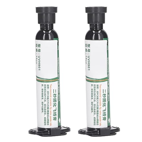 2Pcs UV Curing Solder Mask Ink, PCB BGA Repair Resist Paint 2 Seconds Fast Drying UV Curable Solder Mask 550? Insulated High PCB Solder Resist Ink for Circuit Board (White)