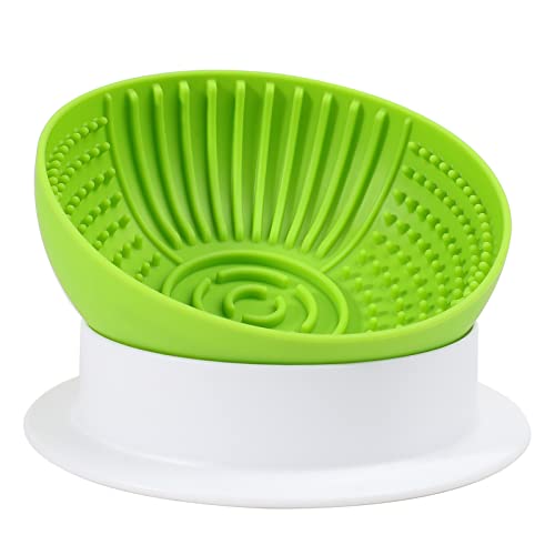 Kamehame Silicone Dog Bowl - Slanted Dog Lick Bowl, Slow Feeder Puzzle for Anxiety, Calming and Boredom