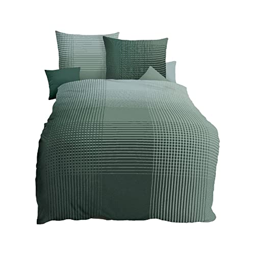 Kaeppel Mako-Satin Bettwäsche Master Jade, 1 Bettbezug 135 x 200 cm + 1 Kissenbezug 80 x 80 cm