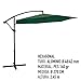 AKTIVE Garden 53886 Parasol excéntrico Banana, diámetro 270 cm, verde mástil aluminio