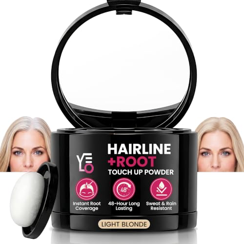 VELO Root Touch Up Hair Color Powder, Gray Hair and Root Cover Up, Instant Coverage Hairline Powder, 48 Hour Long Lasting, Sweatproof, Travel-Ready, LIGHT BLONDE
