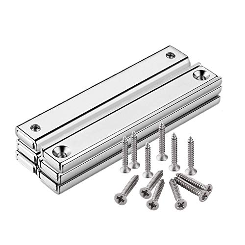 超強力 SN60 6個入 マグネット マグネットフック Cosego 34KG 長さ60MM 穴?ネジ付き 強力 磁石 磁力がない木板対応 キッチン/オフィス/業務/浴室/室外/壁掛け用