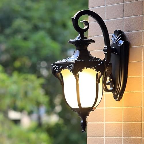 Lustre moderne noir applique murale extérieure rétro E27 jardin
