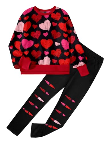 Image of Girls Clothes, Girls Outfits Tie Dye Sweatshirt Tops and Leggings Sweatpants 2 Piece Fall Winter Clothes Set 6-16T