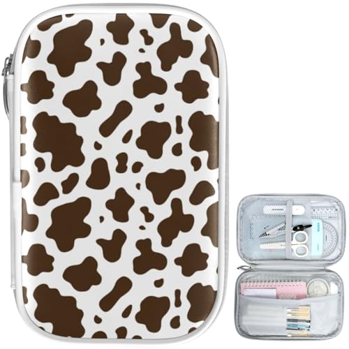 Image of Brown Cow Pencil Bag Case Zipper Pencil Holder Organizer Stationary Pen Bag Cosmetic Makeup Bag Pouch Purse for School Office Supplies