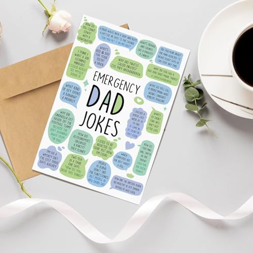 Funny Dad Jokes Birthday Card – Humorous “Emergency Dad Jokes” Greeting Card for Daddy from Daughter or Son, Laugh-Out-Loud Birthday Card for Father, Papa — view 3