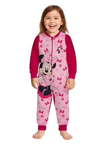 Combinaison Disney Minnie Mouse pour Filles Combinaison Pyjama Enfants Rose (as3, Numeric, Numeric_110, Numeric_116, Regular)