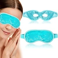 Scettar 2 Stücke Augenmaske Kühlend, Kühlbrille für Migräne, Gel Kühlmaske Wiederverwendbare für Trockene, Heiße Kältetherapie (A)