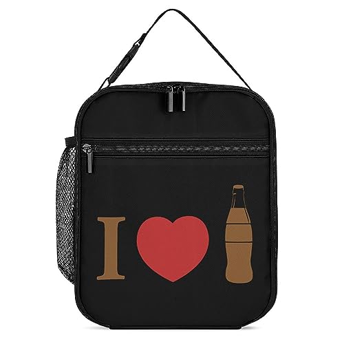 I Love Coke Insulated Lunch Bag Reusable Lunch Box Portable Tote Bag for Men Women