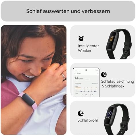 Bild 5 - Google Fitbit Inspire 3 – Gesundheits- & Fitness-Tracker Damen / Herren - Herzfrequenzmessung, Stressmanagement, Schlafanalyse & bis zu 10 Tage Akkulaufzeit – Fitnessuhr kompatibel mit Android/iOS