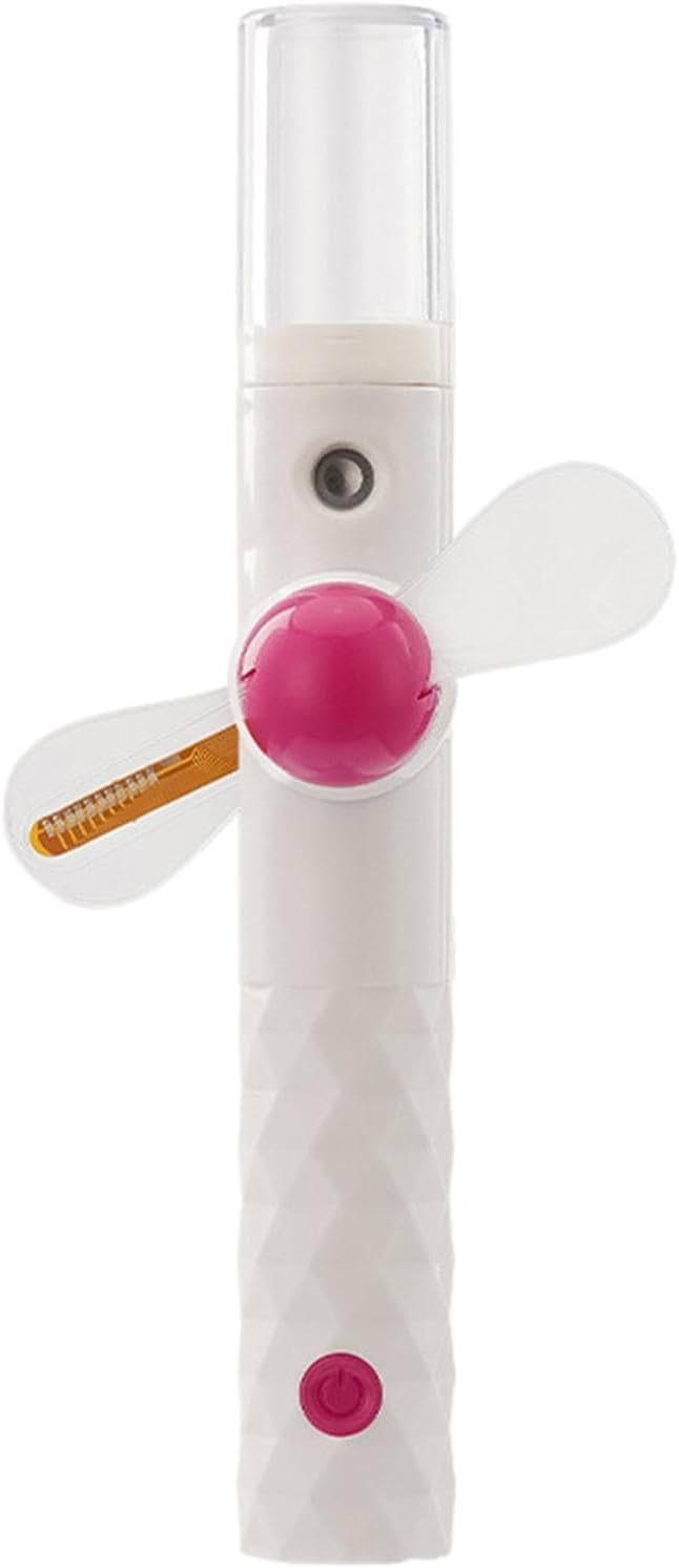 ZUMAHA Ventilatore Portatile Mini Ventilatore Portatile, Ventilatore a nebulizzazione Piccolo, Ventilatore Portatile con luci a LED, Ventilatore Personale Ricaricabile Tramite USB Multiuso