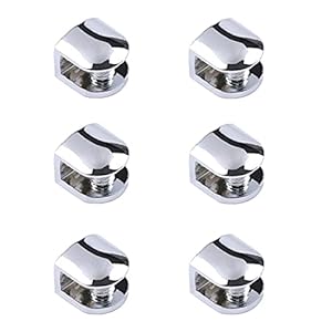 Zimjoy 6 Pezzi Morsetto di Vetro,Staffe mensole vetro,Lega di Zinco Morsetto di Vetro Morsetto Vetro Regolabile per Staffe da Parete Esterne e Mensola da Bagno ecc