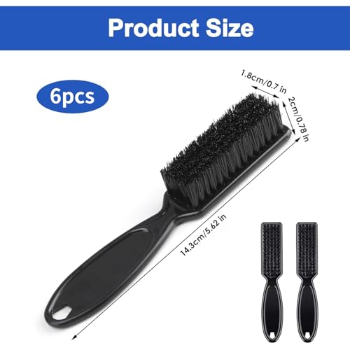 Xumann 6-Piece Fade Brush Set - Barber & Styling Tool for Men & Women (Black), 6 PCS - Image 3