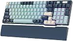 RK ROYAL KLUDGE RK96 RGB Limited Ed, 90% 96 Keys Wireless Triple Mode Bluetooth 5.0/2.4G/USB-C Hot Swappable Mechanical Keyboard w/Software Support & Massive Battery, RK Yellow Switch, Forest Blue