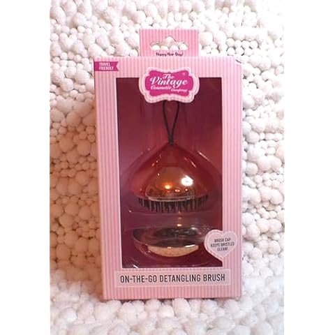 The Vintage Cosmetics On-The-Go Detangling Brush, Happy Hair Day! Portable Hair Brush, Gold Cover
