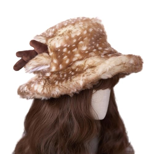 Bob à cornes de cerf épais chapeau de pêcheur d'hiver taille réglable
