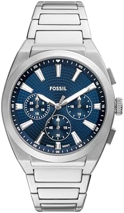 Fossil Men's Everett Quartz Stainless Steel Watch, Three-Hand Wat...