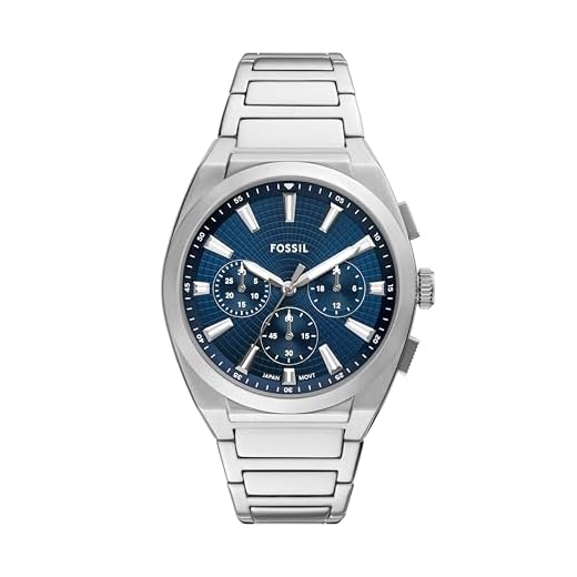 Fossil Relógio masculino Everett cronógrafo de aço inoxidável, Prata