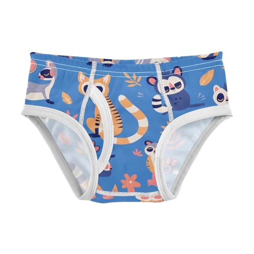KLL Lemurs Madagascar on Blue Pattern Boys Toddler Pure Cotton Briefs Underwear Breathable Children Panties