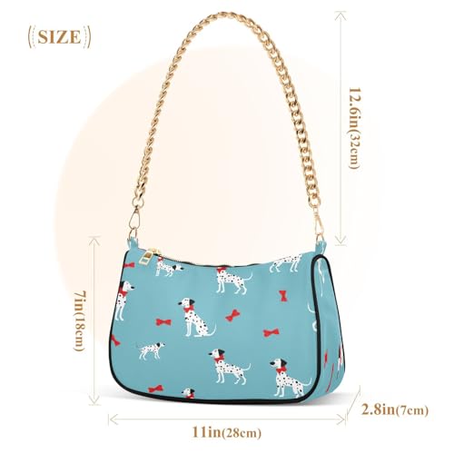Shoulder Bag for Women Playful Dalmatians Tote Handbag Crossbody Bag with Zipper Closure3
