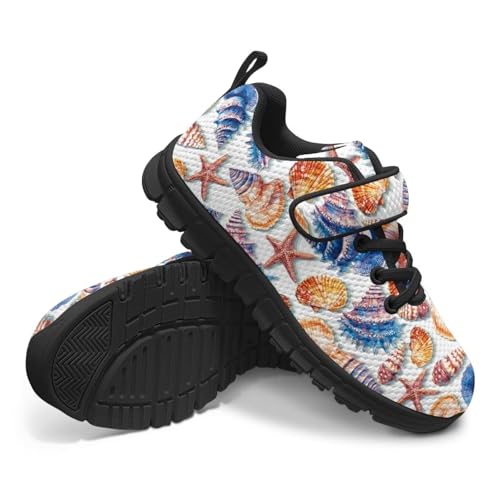 Boys Girls Shoes Anti-Skid Tennis Sneakers Outdoor Casual Kids Shoes Running Shoes Little Kid Starfish Pattern4