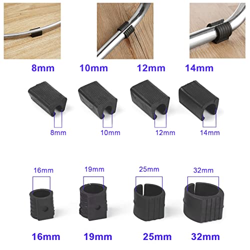 HJYZY 14mm Chair Foot Cap Plastic Post End Insert for Chair/Desk/Tube Protector White(Fit Furniture Leg Dia 13-15mm)15 pcs - Image 2