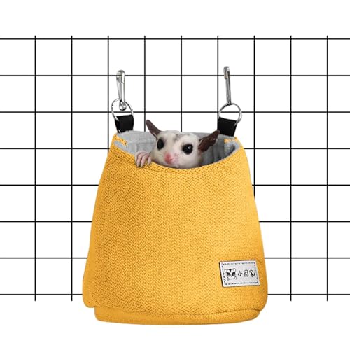 Sugar Glider Bed - Hamaca colgante de felpa, bolsa de unión para mascotas, columpio de nido de jaula, forro de cojín desmontable, forro polar cálido para dormir, espacio de descanso para hámsters de