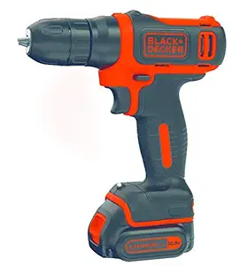 BLACK+DECKER BDCD12 10.8V Li-Ion Cordless Drill (Orange 3-Pieces) (BDCD12-IN)