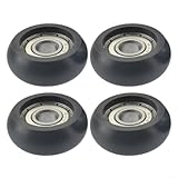 QuivyLivy Ruedas de rodillo de 32 mm OD 12 mm de grosor, 8 mm de diámetro interior, plástico y acero, rodillos de bajo ruido para máquinas de remo y equipos cardiovasculares de fitness