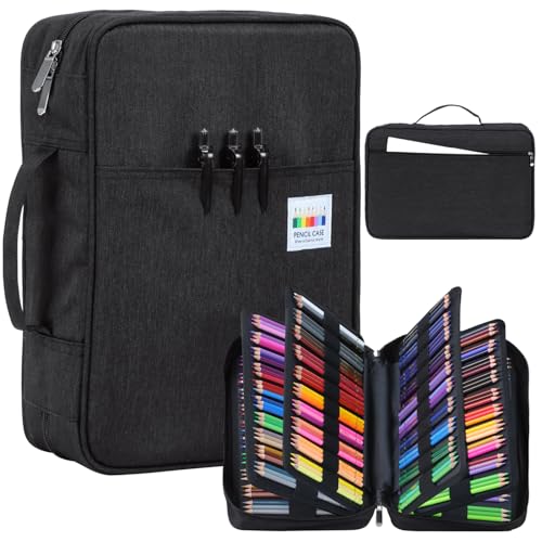 Likorlove Estuche grande con 300 ranuras para lápices, resistente al agua, bolsa para lápices de acuarela, rotuladores, bolígrafos de gel y lápices de colores, regalo para estudiantes y artistas