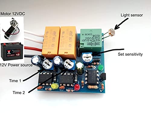 Atomatic Türöffner für Hühnerstall, umgekehrte Polarität, 12 V, 2 A, Lichtsensor – Bild 5