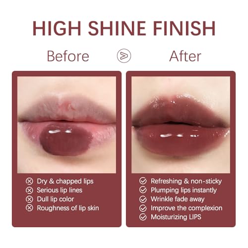 Image of BAISEN DIARY 2PCS Lip Gloss with Brown Lip Liner Lip Combo Set, Romantic Mauve Rose Shade for Soft Nude Pink Lips, Lip Plumping Effect, High Shine Juicy Gloss, Over Lip Makeup for Fuller Looking Lips