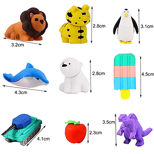 Urskytous 110Pcs Animal Erasers Kids Pencil Erasers Desk Pets Puzzle Erasers Bulk Mini Animal Food Erasers Toys Eraser Prizes For Classroom Rewards, Game Prizes, Treasure Box, Easter Egg Fillers #TOP6