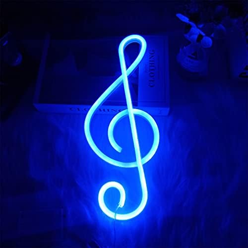 ENUOLI Music Note Neon Signs Blue Neon Lights for Wall Decor Led Night Lights Battery or USB Operated Neon Lights Light Up Signs Decor for Bedroom Living Room Christmas Wedding Party Bar (Blue)