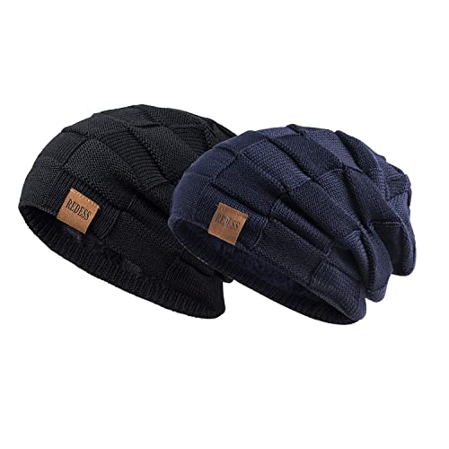 Image of REDESS Beanie Hat for Men and Women Winter Warm Hats Knit Slouchy Thick Skull Cap Acrylic Wool