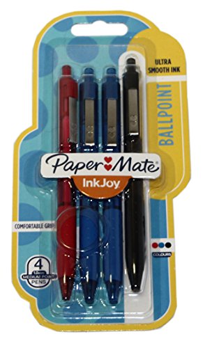 Paper Mate Inkjoy chowane długopisy w zestawie 4 sztuki.