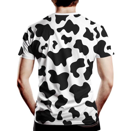 Casual Cow Print T-Shirt Short Sleeve Fun Cow Graphic T-Shirts for Men Women3