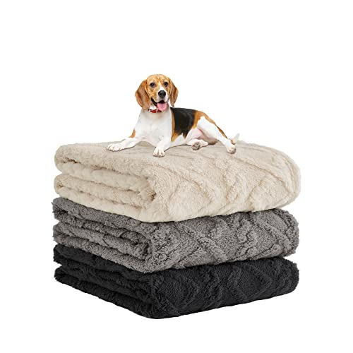 MIULEE Hundedecke 100x120 cm Kuscheldecke Hunde Weiche Decken Katzen Fleecedecke Waschbare Schlafunterlage Geeignet für Hunde, Katzen, Meerschweinchen und andere Tiere Hellgrau