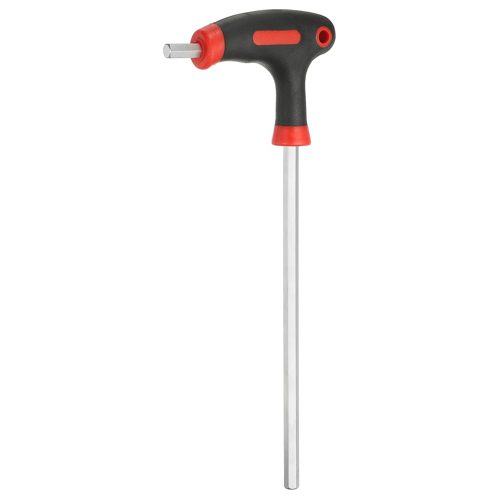 sourcing map T-Handle Hex Key Wrench 8mm Metric 282mm Length Extra Long Arm Cr-V T-Key Inner Hexagon Wrenches Spanner Repair Tools for Automotive Household Maintenance, Red Black