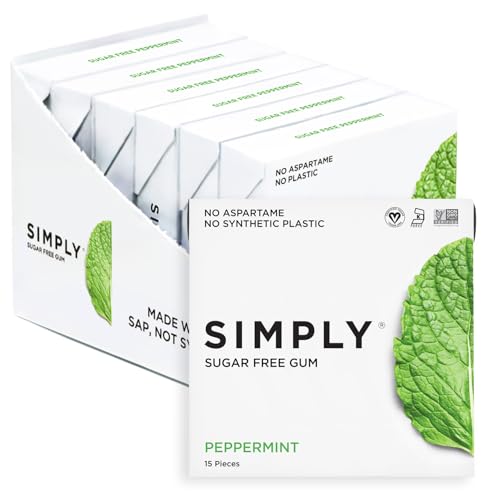 SIMPLY Gum Peppermint, Plastic-Free Natural Chewing...